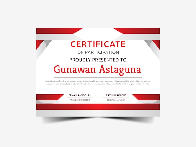 Certificate Indonesian Flag Flat