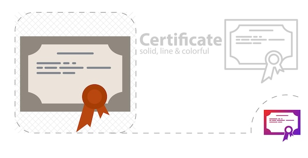 Certificate isolated flat illustration certificate line icon