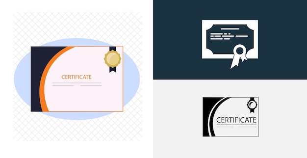 Certificate isolated vector icon line solid design element