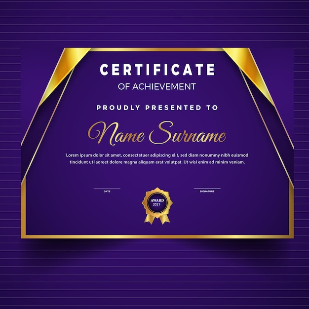 Certificate layout template design Premium