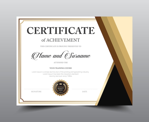 Certificate layout template design.