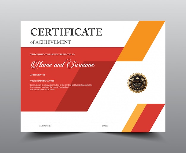 Certificate layout template design.