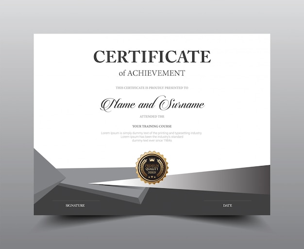 Certificate layout template design.