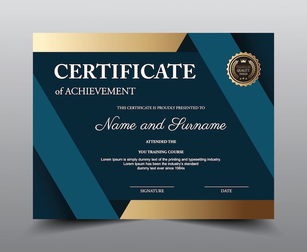 Certificate layout template .