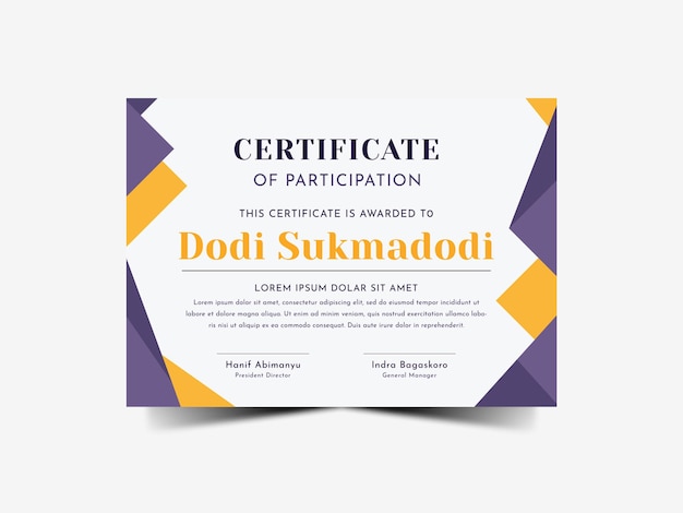 Certificate Purple Geometric