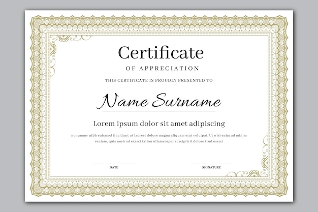 Certificate template design vector file