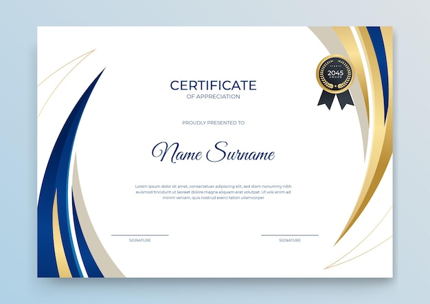 Certificate template. Diploma of modern design or gift certificate. Vector illustration