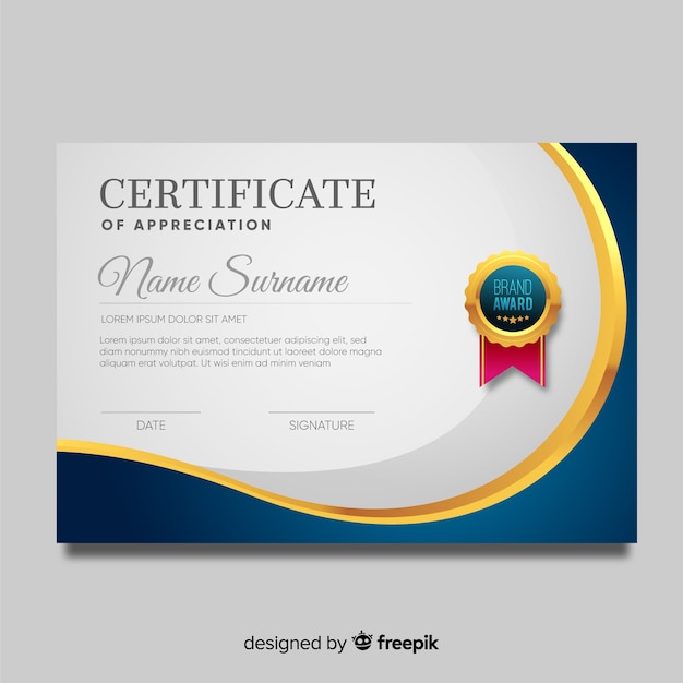 Certificate template in modern style