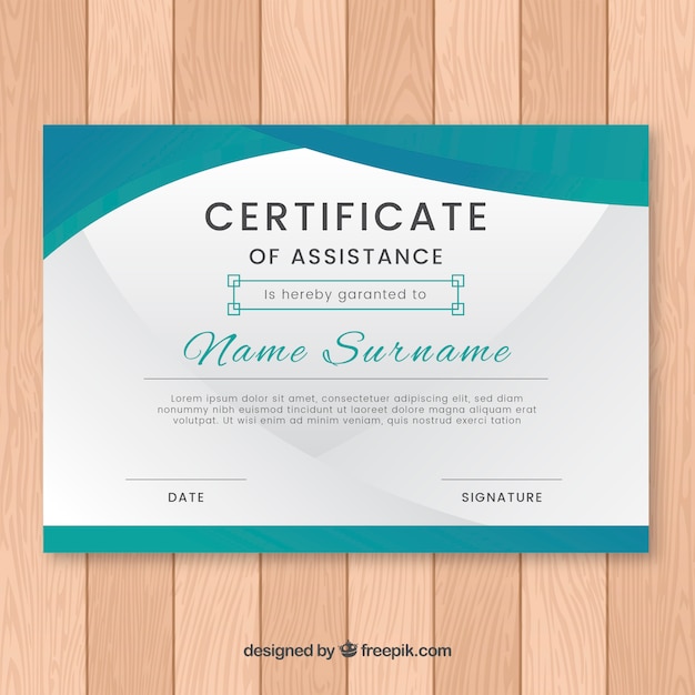 Certificate template with flat shapes