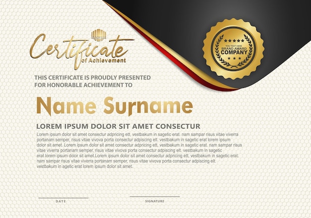 Certificate template with luxury and elegant texture modern pattern diploma Vector illustration