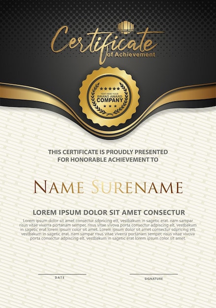 Certificate template with luxury and elegant texture modern pattern diploma Vector illustration