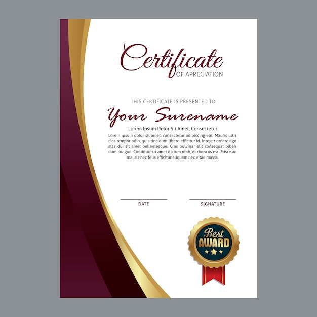 Certificate template with luxury and modern pattern.