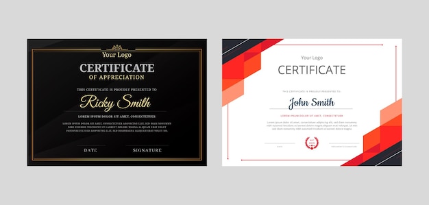 certificate template with luxury and modern patterndiplomaVector illustration