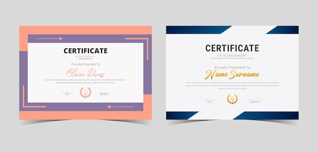 Certificate template with luxury and modern patterndiplomaVector illustration