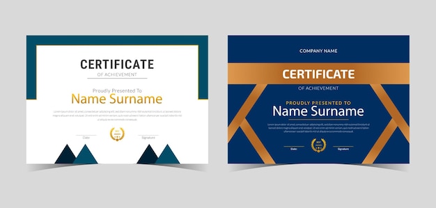 Certificate template with luxury and modern patterndiplomaVector illustration