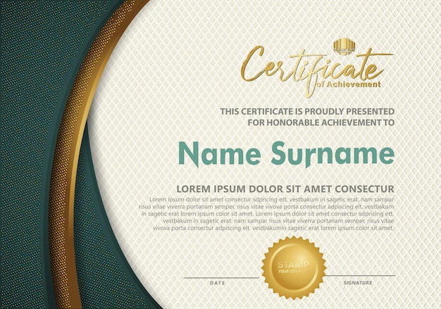 certificate template with luxury pattern diploma Vector illustration