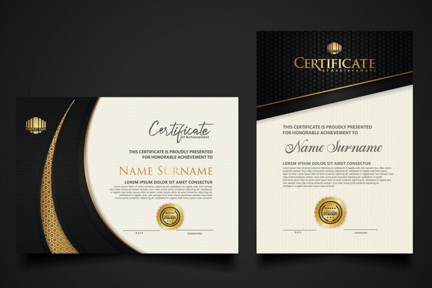 certificate template with Luxury realistic texture patterndiplomaVector illustration