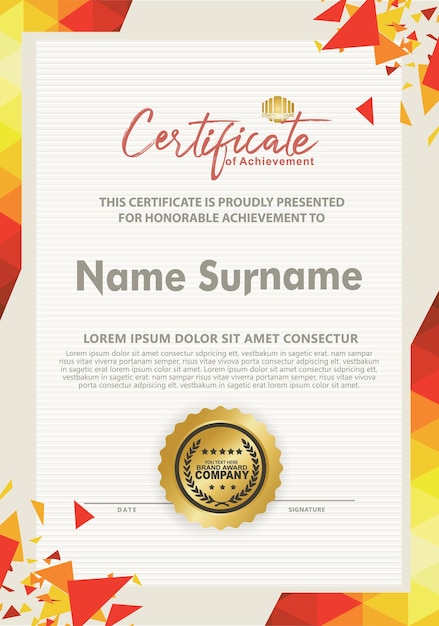 Certificate template with texture modern pattern background