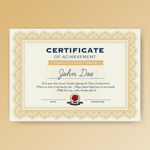 Vector certificate template