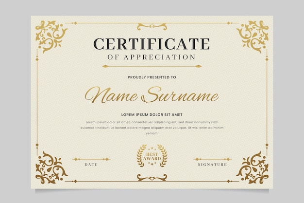 Certificate template