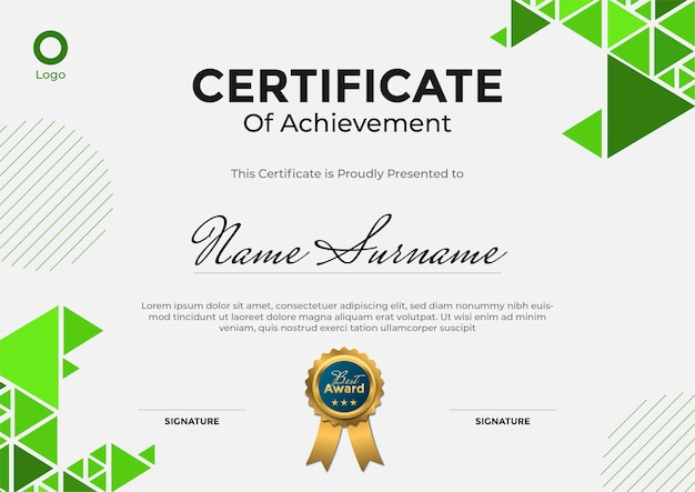 Certificate template