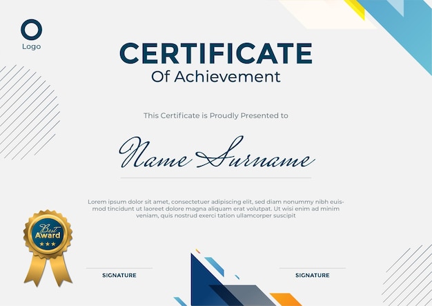 Certificate template