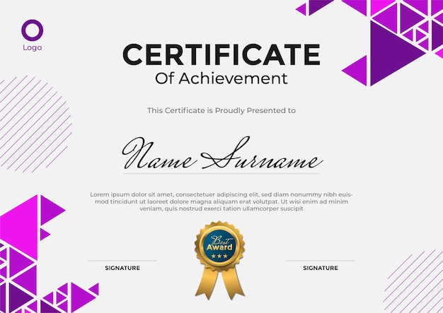 Certificate template