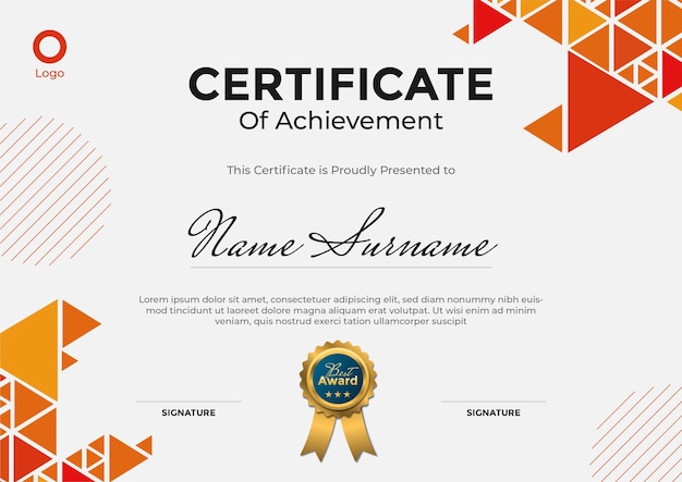 Certificate template