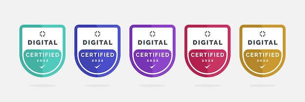 Certification badge design with modern shield vector illustration