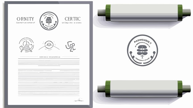 Certified Scroll Document Icon with Bonus Symbols