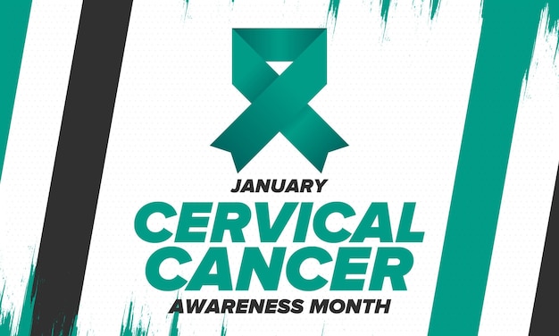 Cervical Cancer Awareness Month Woman healthcare Cancer prevention Female disease Medical vector