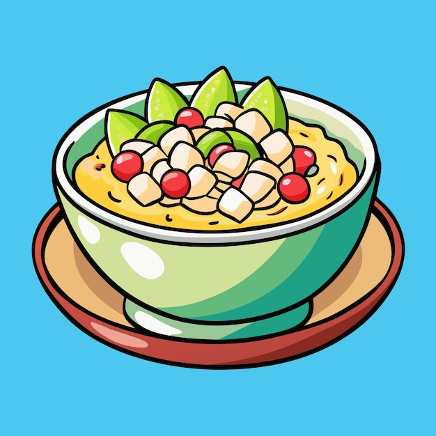 Ceviche Dish Design Food Vector Illustration