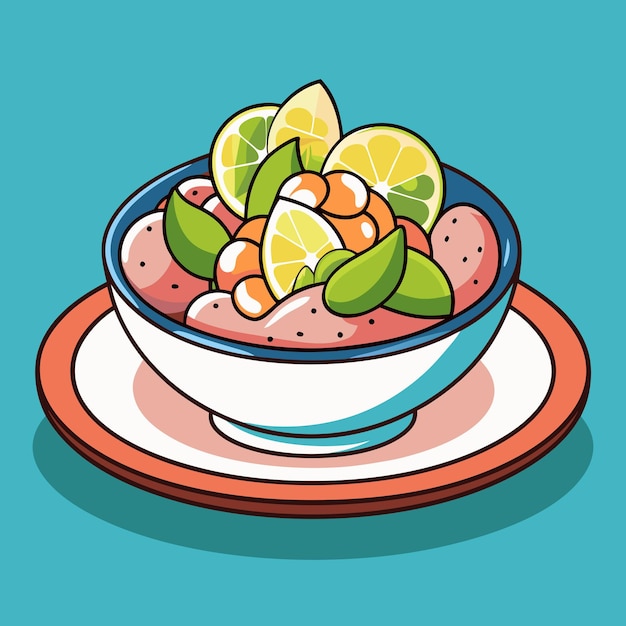 Vector ceviche food graphic illustration style