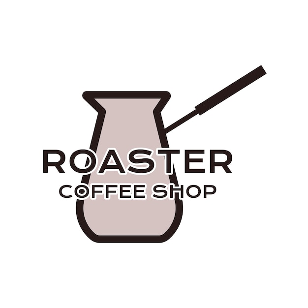 Cezve illustration with Roaster Coffee Shop text