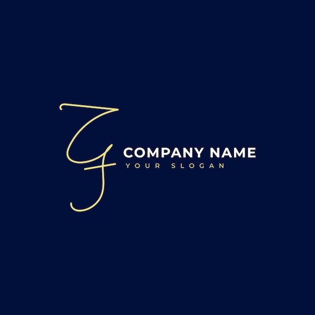 Cf Initial signature logo vector design