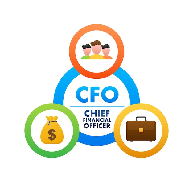 CFO Chief Financial Officer Senior manager responsible Vector stock illustration