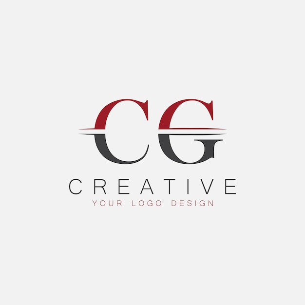 Vector cg initial monogram with letter creative logo