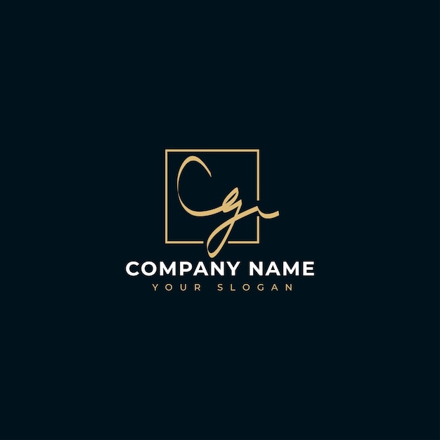 Cg Initial signature logo vector design