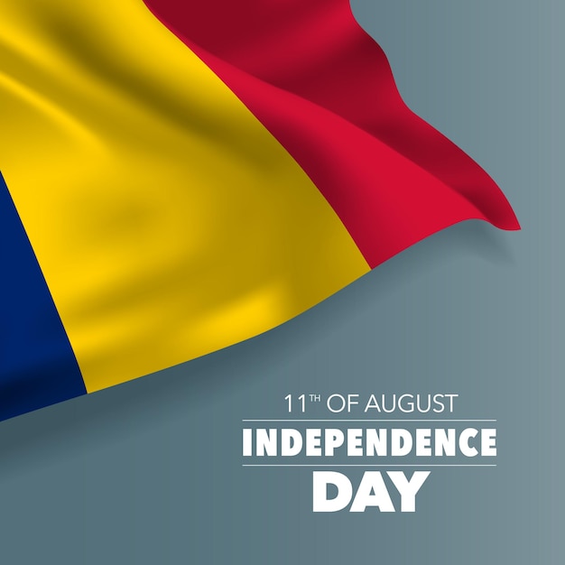 chad happy independence day greeting card banner vector illustration