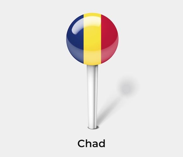 Chad push pin for map vector illustration