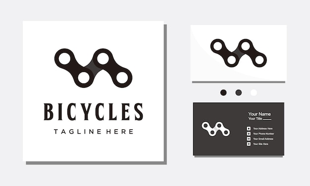 Chain bicycle logo design icon vector