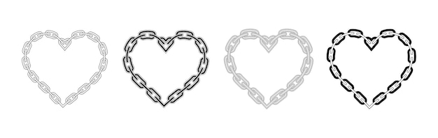 Chain Heart Sign Vector Design