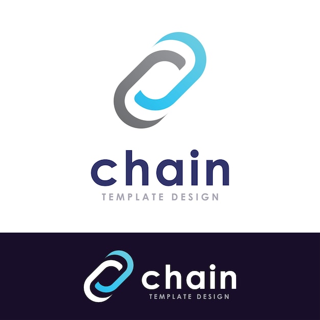 Chain and technology vector logo concept