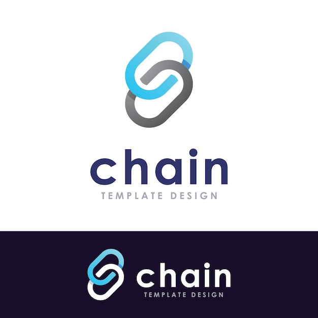 Chain and technology vector logo concept