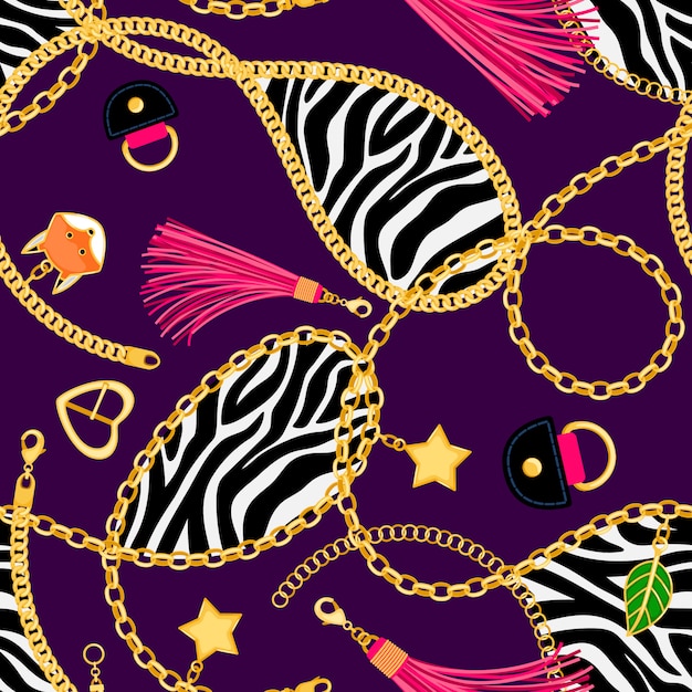 Chains zebra seamless pattern