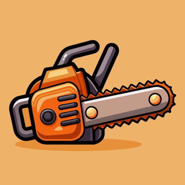 Vector chainsaw icon vector illustration material chainsaw vector icon style clipart