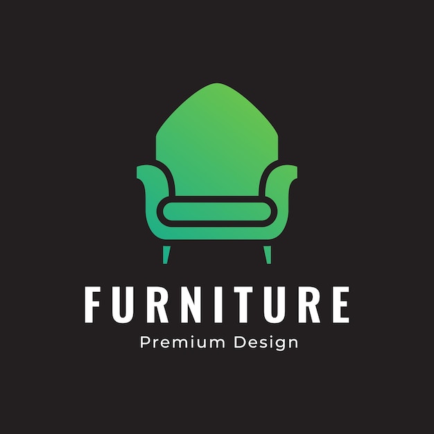 Chair furniture creative interior modern sofa decoration living room abstract logo design vector illustration