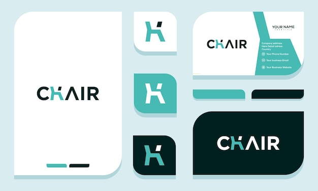 Chair Icon Logo and business card design template