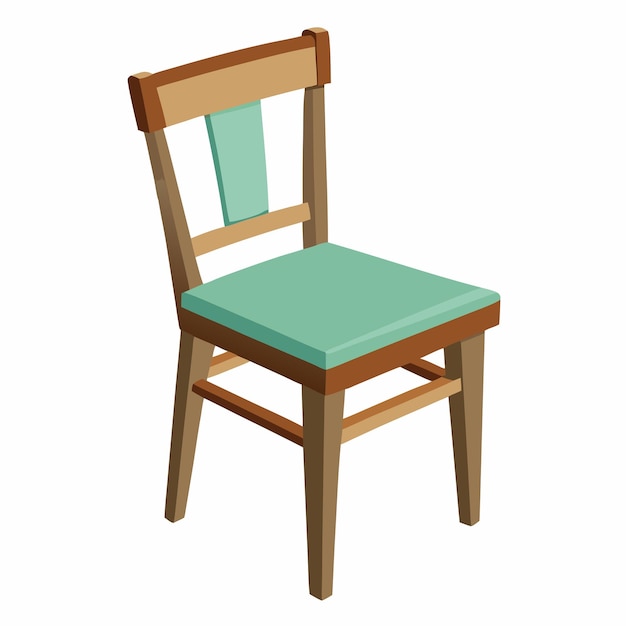 Vector a chair with a green cushion that says  the seat