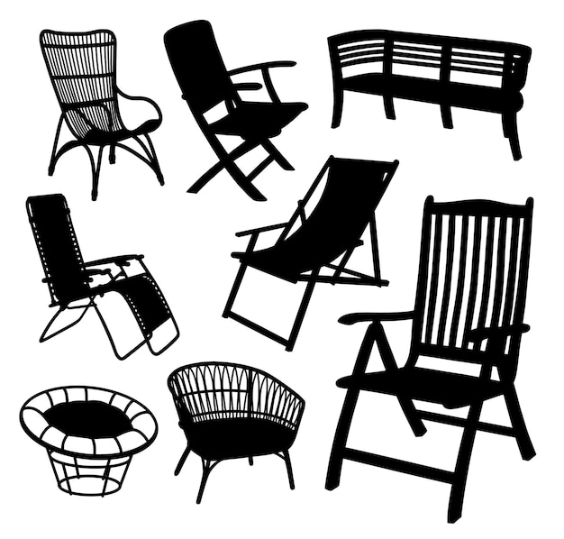 chairs set silhouette